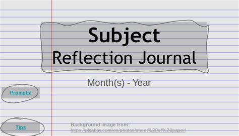 Reflective Journal Template For Students For Your Needs