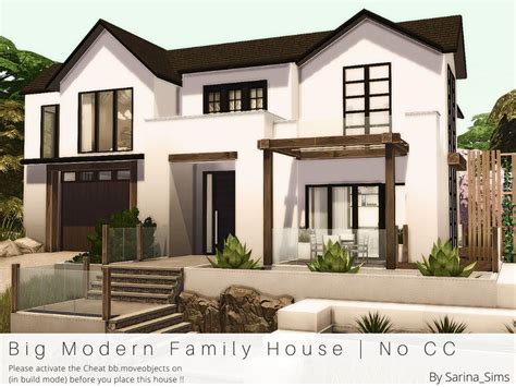 Sarina_Sims' Big Modern Family House - No CC | Modern family house, Sims house, Sims 4 modern house