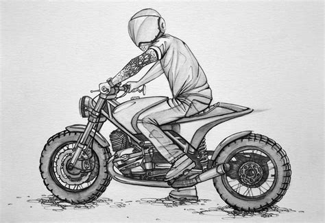 Pin by Héber Saraiva on Motor Art and Design | Motorcycle drawing, Bike drawing, Bike sketch