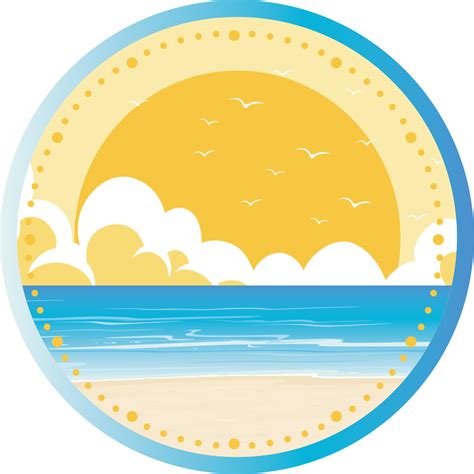 Beach Sunset Scene clock wall sticker