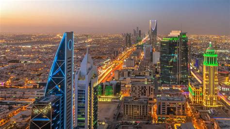 Kingdom of Saudi Arabia Landscape at night - Riyadh Tower Kingdom Center - Kingdom Tower ...