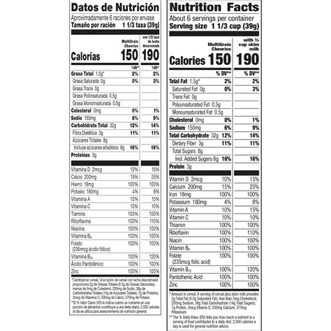 Multigrain Cheerios Nutrition Facts Label | Besto Blog