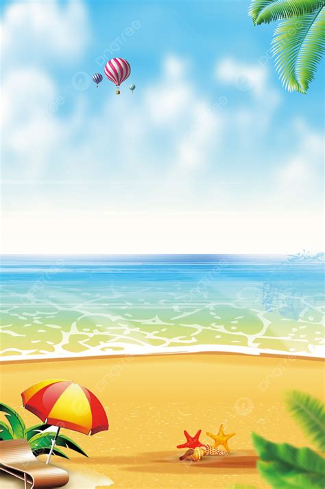 Summer Beach Beach Travel Background Template Wallpaper Image For Free ...