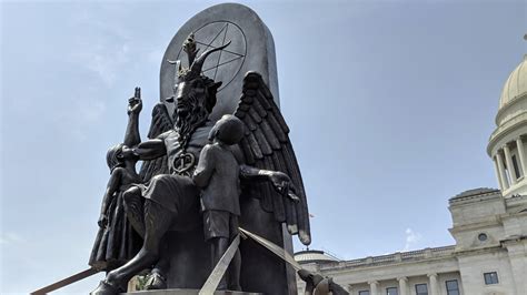 Satanic Temple Protests Ten Commandments Monument With Goat-Headed ...