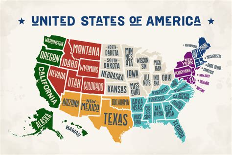 Mapa De Los 50 Estados De Estados Unidos Y Sus Capitales - Goimages-A