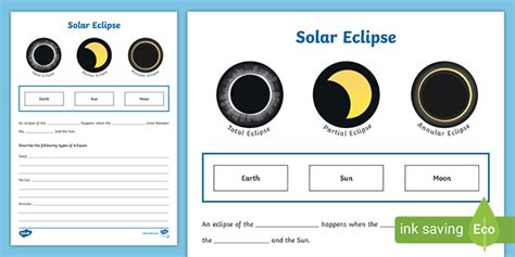 Solar Eclipse Worksheet (teacher made)