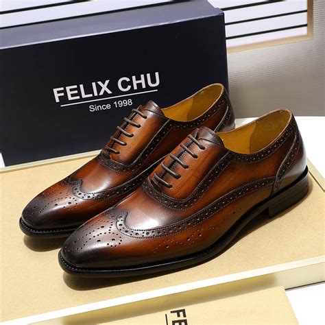 2019 Luxury Mens Brogue Oxford Genuine Leather Brown Lace-Up Men Dress Shoes British Style ...