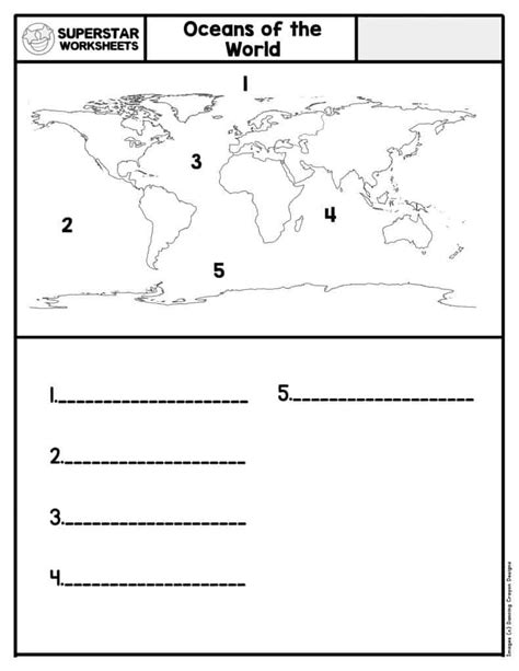 Continents And Oceans Worksheet Kindergarten