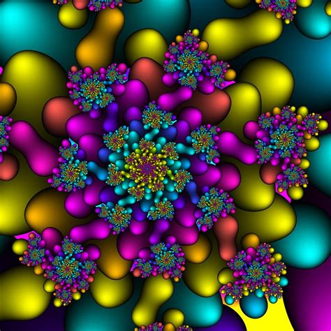 Rainbow Fireworks Fractal by Christy Leigh