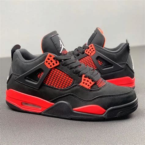 Jordan 4 Retro Black Red Thunder