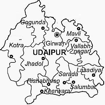 Udaipur District Guide Map Rajasthan- Udaipur District Tourism Transport Location