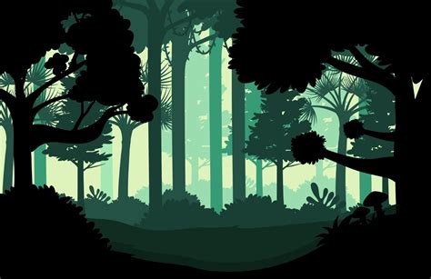 Silhouette jungle landscape background 3426701 Vector Art at Vecteezy