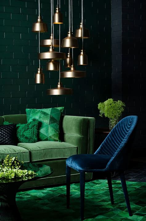 grüne wand farbabstufungen ton in ton blau #interiordesign | Dark ...