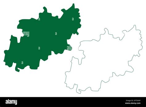 Jhajjar district (Haryana State, Republic of India) map vector illustration, scribble sketch ...