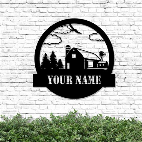 Custom Farmhouse Cut Metal Sign, Farmer Metal Wall Art, Personalized Metal Farm Sign, House ...