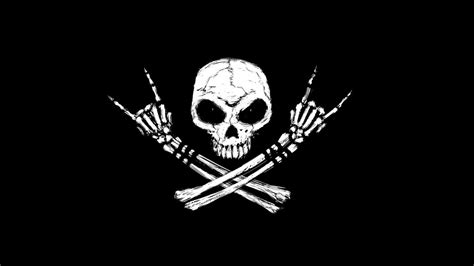 skull, Fingers, Bones, Rock and roll, Skull and bones, Black background Wallpapers HD / Desktop ...