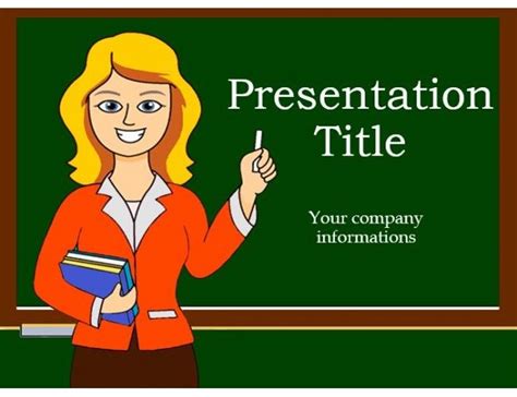 Free PowerPoint Template Displaying Teacher and Green Board | Powerpoint template free, School ...