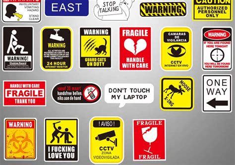 50Pcs Funny Warning Sign Label, Buy Bumper Stickers with Cheap Price