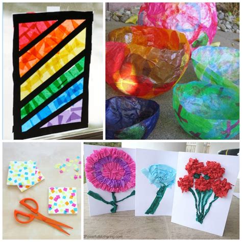 Beautiful Tissue Paper Crafts For Kids | What Can We Do With Paper And Glue