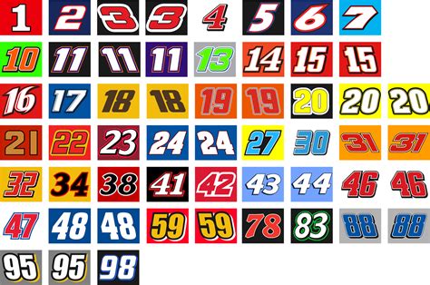 Sports Logo Spot: NASCAR Sprint Cup Number Set