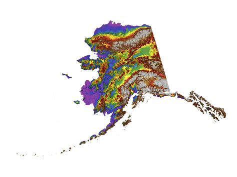 Alaska Color Elevation Map Wall Art Poster Print – SterlingCarto