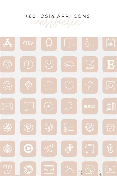 IOS15 App Icons Ios14 iPhone App Neutral Pastel Blush Aesthetic App Pack, Home Screen Icons, App ...