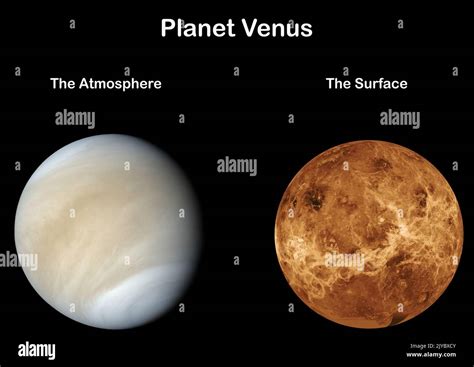 Planet Venus the atmosphere and the surface. Elements of this image ...