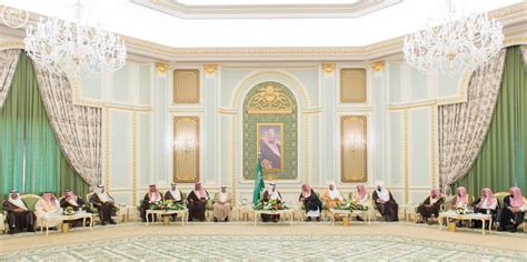 King Salman receives Shura council and Islamic Clerics at Al-Yamamah Palace