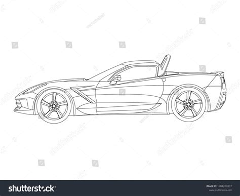 Outline Side View Drawing Car Stock Vector (Royalty Free) 1604280397 | Shutterstock