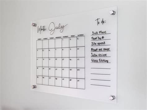 DIY Acrylic Wall Calendar with FREE SVG Cut File - Handmade Weekly