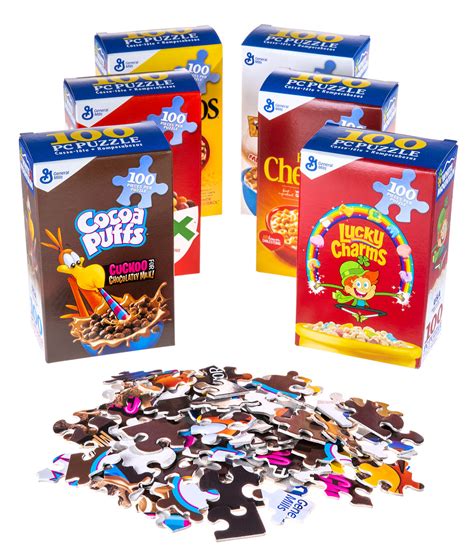 6-Pack Cereal Boxes Puzzles: Set of six cereal-themed puzzles.