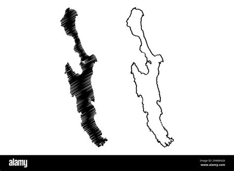 Cres island (Republic of Croatia, Adriatic Sea) map vector illustration, scribble sketch Cres ...