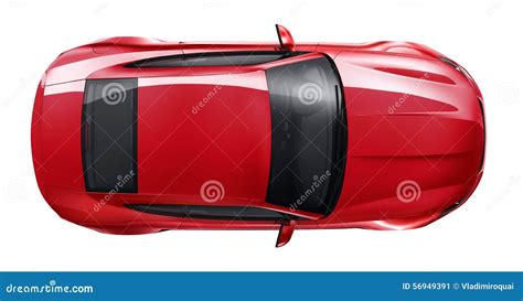 Red sports car - top view stock illustration. Illustration of reflection - 56949391