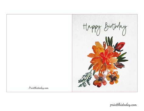 Free Printable Flower, Floral Birthday Cards