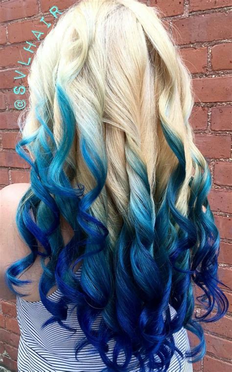 Blonde royal blue ombre dyed hair color | Colorful Hair | Pinterest | Dye hair, Blue ombre and ...