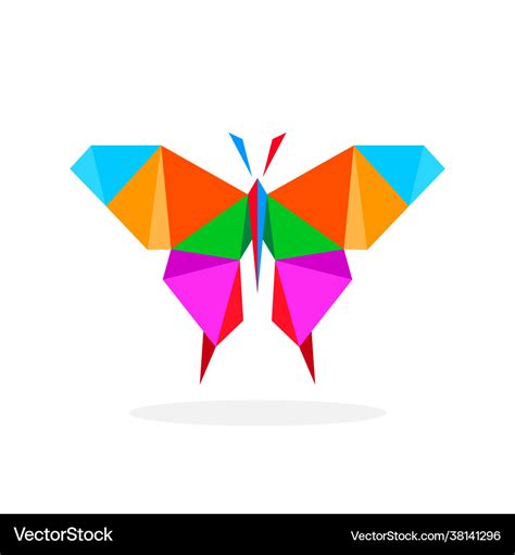 Polygon butterfly art image Royalty Free Vector Image