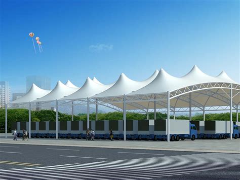 Tensile Structure for Logistics Center | Tent Fabric Covered Roof Canopy