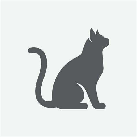 Cat silhouette icon. Elegant cat sitting side view. Cat animal element. Vector illustration ...