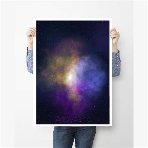 Galaxy Painting Night Sky Starry Night Wall Art Prints - Etsy