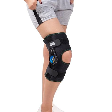 HKJD ROM Patella Knee Braces Support Hinged Adjustable Short Knee joint lateral stability ...