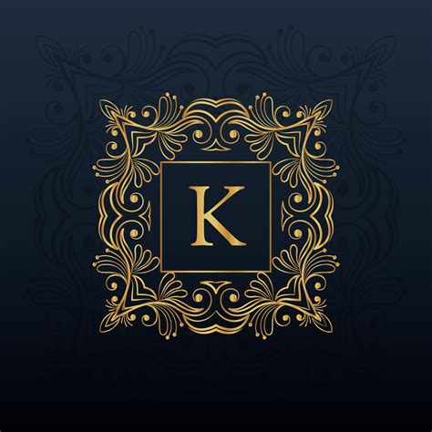 classic floral monogram design for letter K logo - Download Free Vector ...