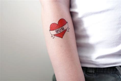 I Love Mom Temporary Tattoo / Mom Tattoo / Heart Tattoo / | Etsy