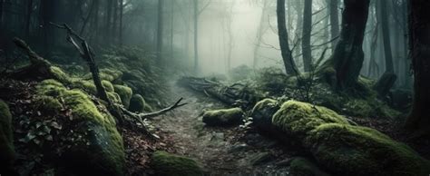 A Dark And Mysterious Forest Panoramic Background Generative AI | Premium AI-generated image