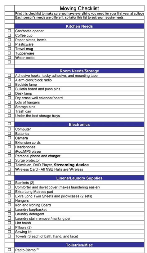 45 Great Moving Checklists [Checklist for Moving In / Out] ᐅ TemplateLab