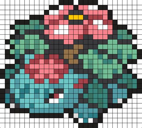 Mega Venusaur Pokemon Sprite Perler Bead Pattern | Bead Sprites | Characters Fuse Bead Patterns