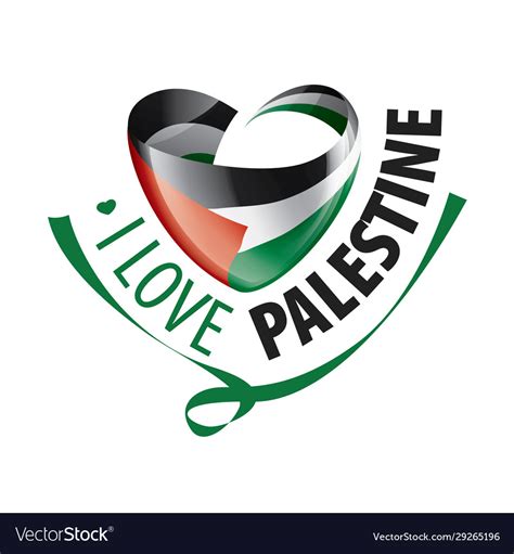 National flag palestine in shape Royalty Free Vector Image