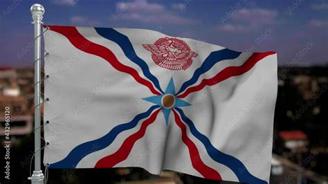 Flag of Assyrian ethnicity Stock Video | Adobe Stock