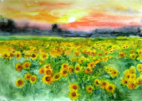 Watercolor Flower Field at GetDrawings | Free download