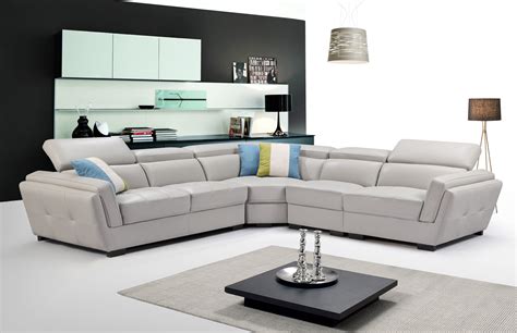 Advanced Adjustable Modern Leather L-shape Sectional with Pillows Minneapolis Minnesota ESF-2566 ...