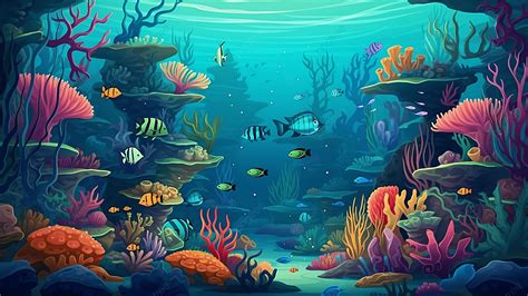 Underwater World Fish Background, Underwater World, Marine Life, Ocean Background Image And ...